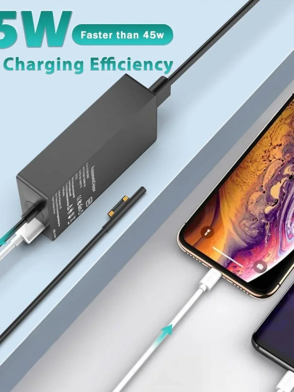 65W Surface Pro Charger Compatible with Microsoft Surface Pro 11,10, 9, 8, 7+, 6